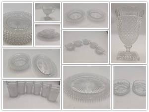 lot 51 image: 24 Piece Vintage Westmoreland Glass English Hobnail Collection