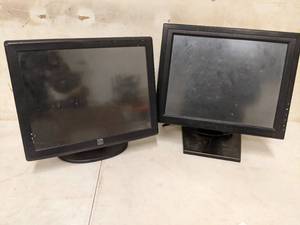 lot 98 image: 2 15in Touchscreen POS Monitors With Stands (works)