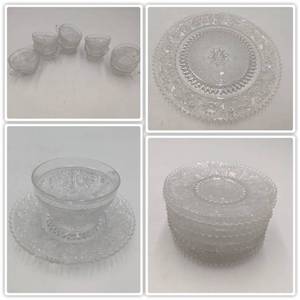 lot 53 image: Beautiful Vintage Depression Cut Crystal Glass Collection
