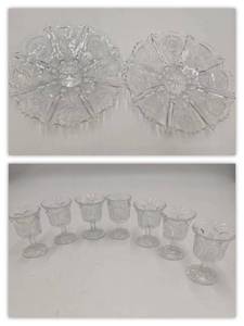 lot 54 image: Gorgeous 9 Piece Vintage Depression Glass Collection