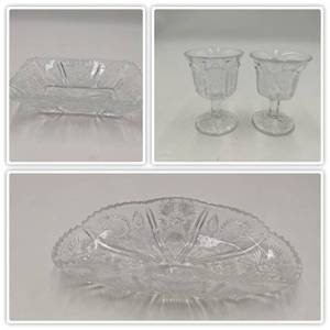 lot 55 image: Stunning 5 Piece Vintage Depression Glass Collection