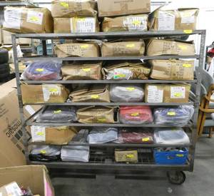 Heavy Warehouse cart - 21 wide x 55 long - 7 shelves (does not include contents)
