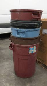 5 garbage cans