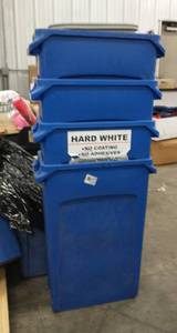 4 slim garbage cans plus 2 desk size garbage cans