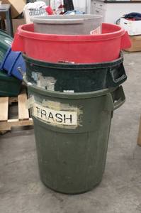 4 garbage cans