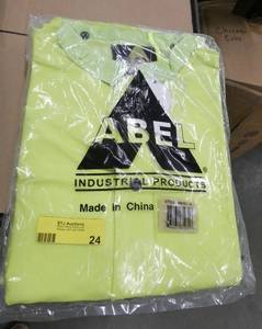 2 New Abel Rain Suits - Pants, Jacket, Hood - Size Small - HI-VIS Yellow wreflective stripe model 8101 coatpantshood