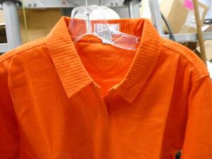 20 New womens shirt with collar - 10 White size L- AND 10 Orange with collar Size Large