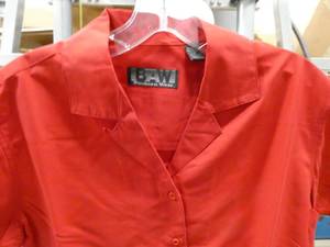 25 New womens shirt with collar - 16 Red Medium and 9 Royal Blue Medium