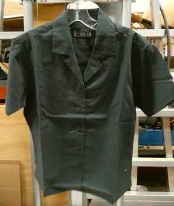 25 New womens shirt with collar - 15 Dark Green Medium and 10 White XS