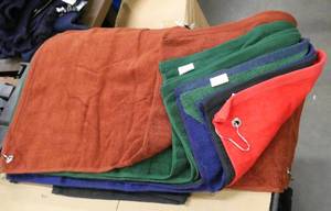 10 Golf towels with eyelet and hook