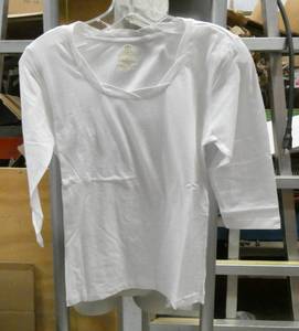 New womens shirt with round neck - 25 White XL - Gabrielle Rohde Royce 94% Combed Cotton 6% Spandex, Machine wash cold