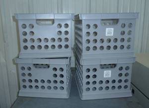 Case of 6 New plastic totes, measure 13x12