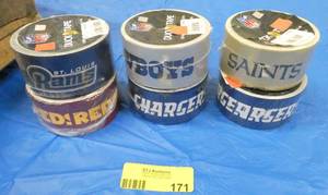 6 Rolls of Duck Tape with NFL teams on them