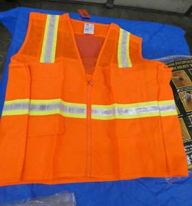 Two Orange Hi-Vis 2XL lightweight vest with front pockets
