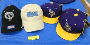 7 New Youth size hats Vikings, Twins, Saints