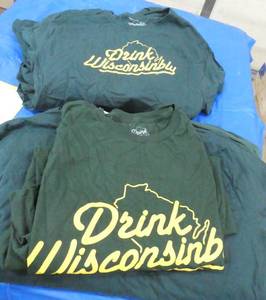 20 Drink Wisconsinbly t-shirts Med-2X  most are green, few red