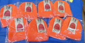 8 Orange Hi-Vis stocking hats - for deer hunting or construction