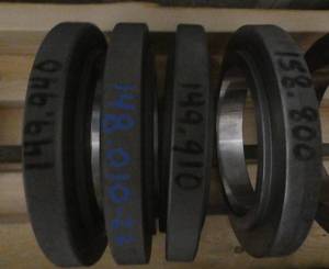 Four large ring gages 149.9mm, 148.010mm, 149.910mm, 158.80mm