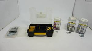 Lot of Misc Electrical Hardware and Stanley Case With Misc. Nuts and Bolts