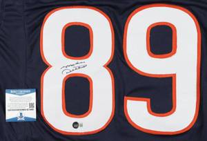 lot 15 image: Chicago Bears Legendary Coach Mike Ditka Signed Career Highlight Stat Navy Jersey Beckett COA