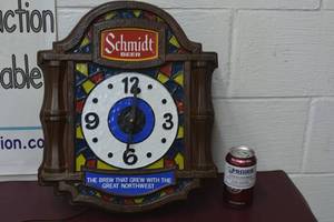 Schmidts Beer hanging clock