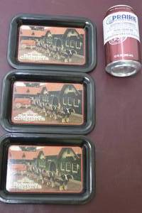 qty of 3 Budweiser clydesdales tin trays