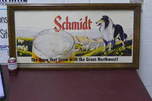 Schmidt Beer Collie Lassie Dog large cardboard sign