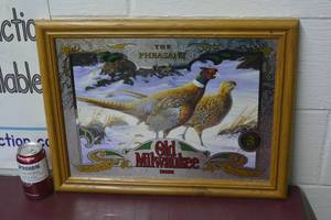 Old Milwaukee Beer The Pheasant mirrored sign No 3
