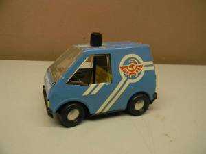 VINTAGE ORIGINAL SOVIET RUSSIAN PRESSED TIN AND PLASTIC FRICTION TOY 0102 STATE CAR VAN - RARE COOL PIECE - SEE PICTURES