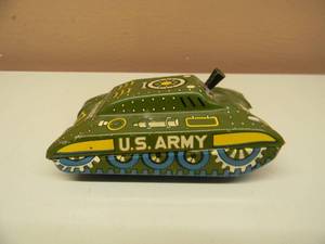 VINTAGE U.S. ARMY TANK JAPAN TIN LITHO FRICTION TOY - NICE - WORKS - AWESOME PIECE - APPROX 4.5 - SEE PICTURES