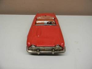 VINTAGE 1960s TRIUMPH TR4 JAPAN TIN LITO FRICTION TOY - AWESOME PIECE - APPROX 8.5 - MISSING TOP - SEE PICTURES