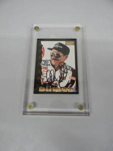 SIGNED - Dale Earnhardt 1996 Racers Choice Speedway Collection Artist Proof Card #3 SIGNED CARD IN HEAVY CLEAR ACRYLIC CASE  - RARE FANTASTIC PIECE - SEE PICTURES