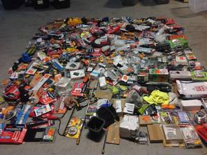 Gaylord of assorted tools hardware and misc&nbsp Items customer returns various conditions See Pictures