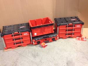 Lot of Milwaukee PACKOUT Tool Boxes open box Customer Returns See Pictures