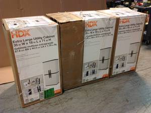 Lot of HDX Extra Large Utility Cabinet Various Conditions See Pictures