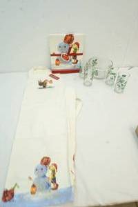 christmas apron and towels