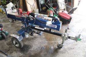 lot 14 image: Iron and Oak Log Splitter 2-wheel Trailer