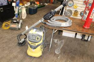 lot 35 image: Porter-Cable 7800 9 Dry Wall Sander, Karcher WD 5 P Vacuum System, Hose and Wand