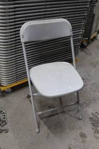 lot 182 image: Lot of (10) MetalPlastic Stackable Folding Chairs