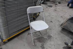 lot 185 image: Lot of (10) MetalPlastic Stackable Folding Chairs