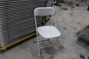 lot 186 image: Lot of (10) MetalPlastic Stackable Folding Chairs