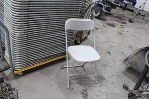 lot 193 image: Lot of (10) MetalPlastic Stackable Folding Chairs