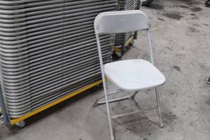 lot 195 image: Lot of (10) MetalPlastic Stackable Folding Chairs