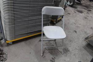 lot 203 image: Lot of (10) MetalPlastic Stackable Folding Chairs