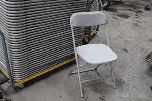 lot 204 image: Lot of (10) MetalPlastic Stackable Folding Chairs