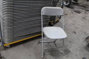 lot 205 image: Lot of (10) MetalPlastic Stackable Folding Chairs