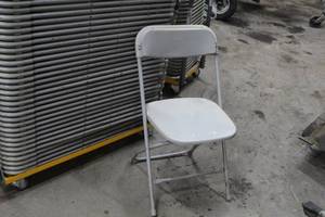 lot 209 image: Lot of (10) MetalPlastic Stackable Folding Chairs