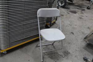 lot 212 image: Lot of (10) MetalPlastic Stackable Folding Chairs