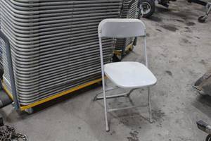 lot 215 image: Lot of (10) MetalPlastic Stackable Folding Chairs