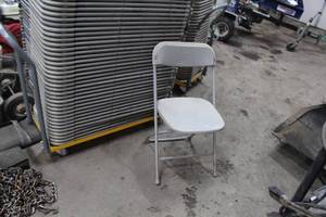 lot 216 image: Lot of (10) MetalPlastic Stackable Folding Chairs